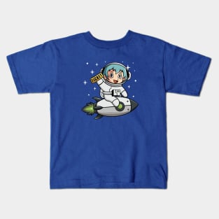 Little girl go to the moon Kids T-Shirt